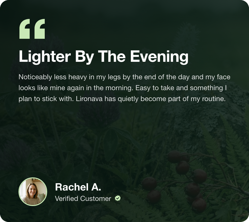 Rachel A., verified customer: lighter by the evening